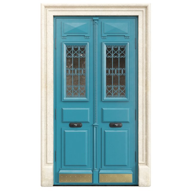 Entrance classic door 107 3D Model .c4d .max .obj .3ds .fbx .stl .blend 