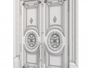 Porta cl&aacute;ssica de entrada 118 Modelo 3D