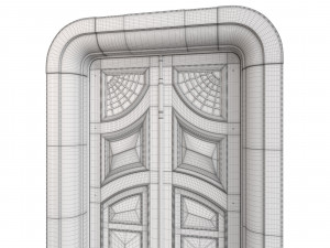 Entrance classic door 120 3D 模型