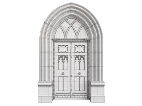 Entrance classic door 121 Modèle 3D