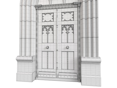 Entrance classic door 121 Modèle 3D