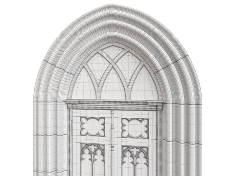 Entrance classic door 121 Modèle 3D