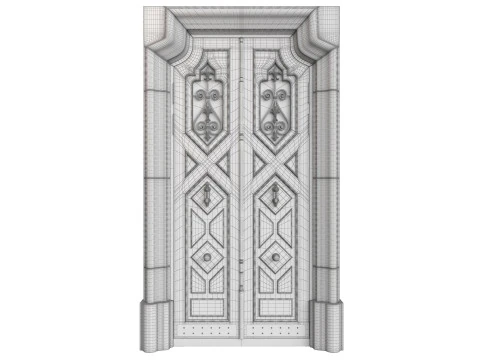 Entrance classic door 123 3D Model