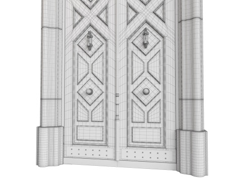 Entrance classic door 123 3D मॉडल
