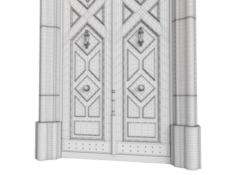 Entrance classic door 123 3D Model