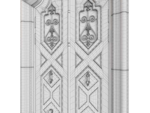 Entrance classic door 123 3D मॉडल