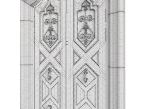 Entrance classic door 123 3D Model