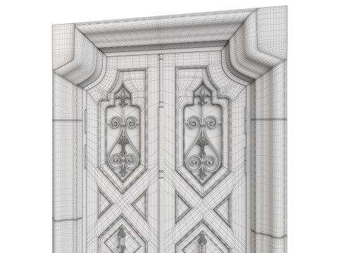 Entrance classic door 123 3D मॉडल