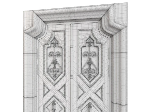 Entrance classic door 123 3D Model