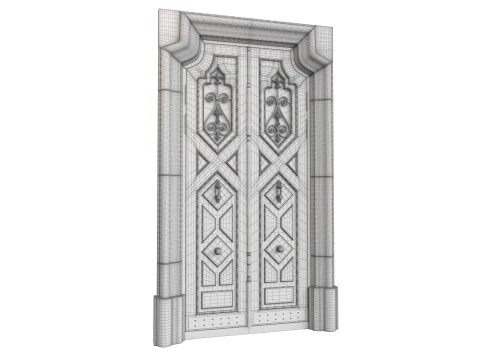Entrance classic door 123 3D Model