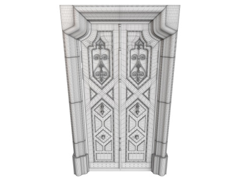 Entrance classic door 123 3D मॉडल