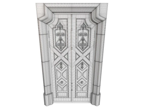 Entrance classic door 123 3D Model