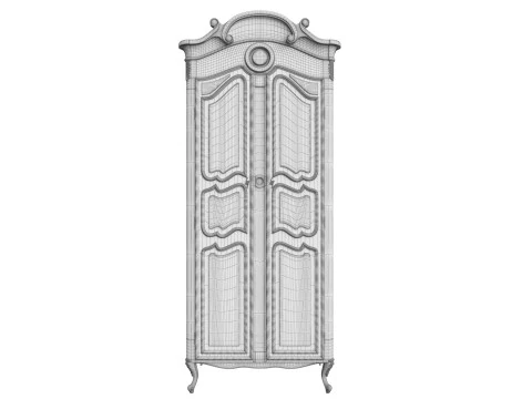 Wardrobe in classic style 750 3D Model