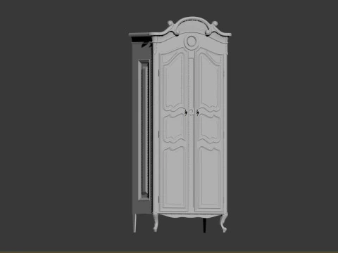 Wardrobe in classic style 750 3D Model
