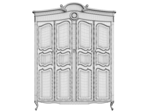 Wardrobe in classic style 1400 Modelo 3D
