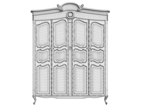 Wardrobe in classic style 1400 3D Model