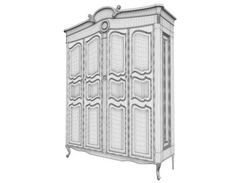 Wardrobe in classic style 1400 Modelo 3D