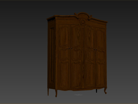 Wardrobe in classic style 1400 Modelo 3D