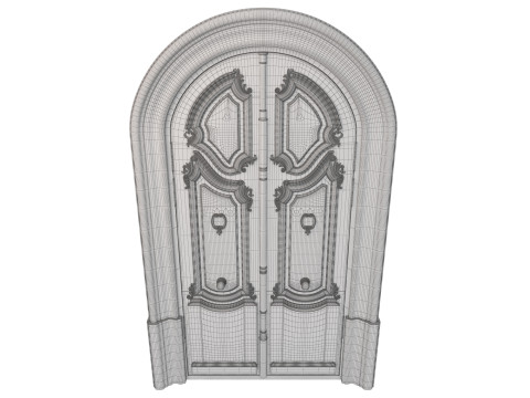 Entrance classic door 128 3D 모델