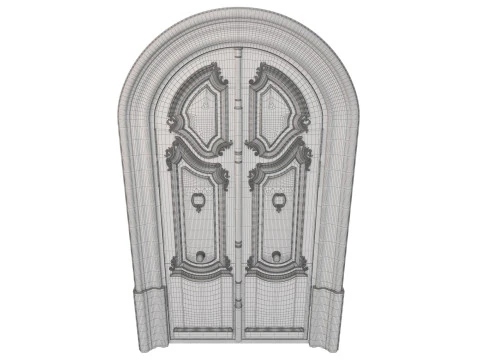 Entrance classic door 128 3D Model
