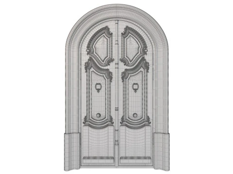 Entrance classic door 128 3D Model