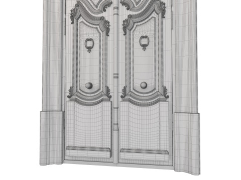 Entrance classic door 128 3D 모델