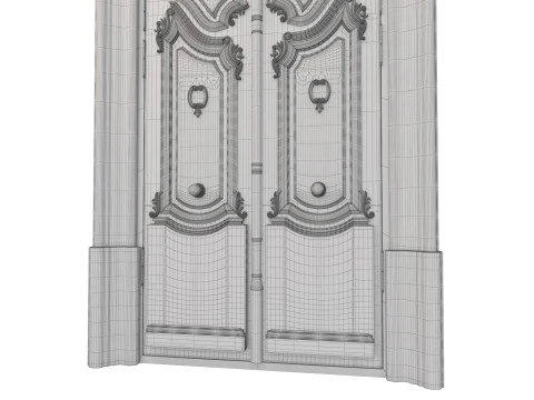 Entrance classic door 128 3D Model