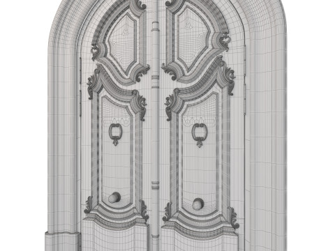 Entrance classic door 128 3D 모델