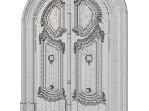 Entrance classic door 128 3D Model