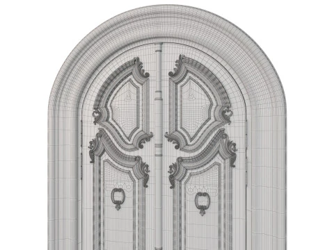 Entrance classic door 128 3D Model