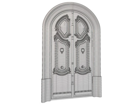 Entrance classic door 128 3D Model