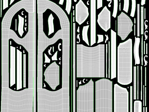 Entrance classic door 128 3D 모델
