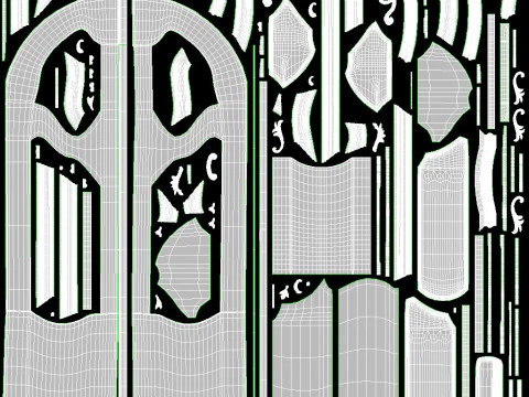 Entrance classic door 128 3D Model