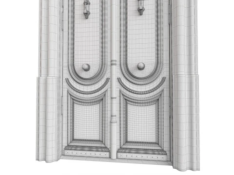Entrance classic door 129 3D Model