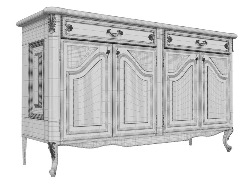 Classic Chest of Drawers 1400 3D Model