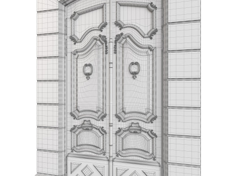 Entrance classic door 133 3D Model