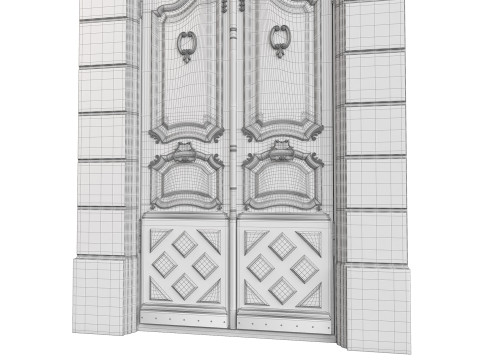 Entrance classic door 133 3D Model