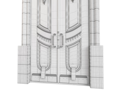 Entrance classic door 135 3D Model
