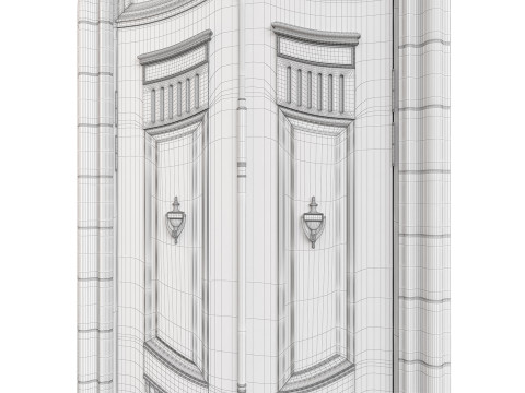 Entrance classic door 135 3D Model