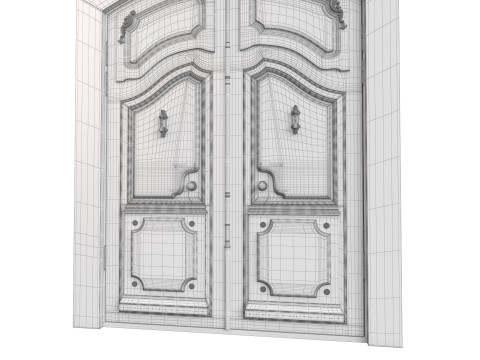 Entrance classic door 136 3D 모델
