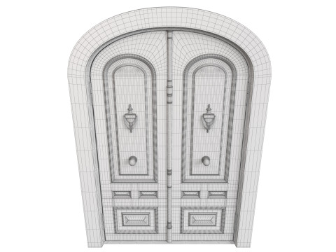 Entrance classic door 137 Model 3D