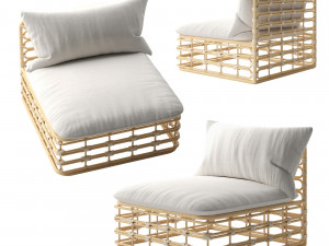Cana Outdoor Armless Chair HQ 3Dモデル