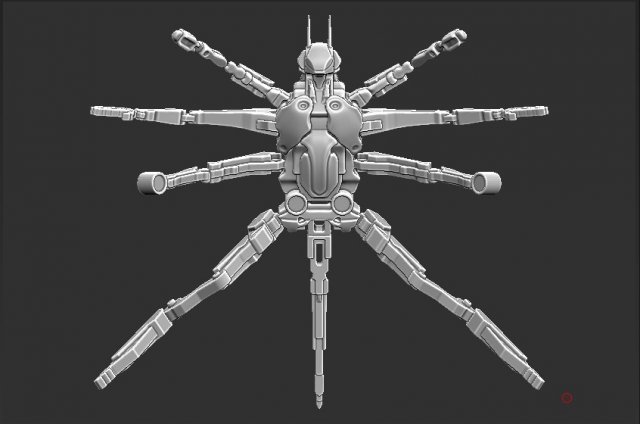spidermech 3D 프린트 모델 .c4d .max .obj .3ds .fbx .stl .blend 