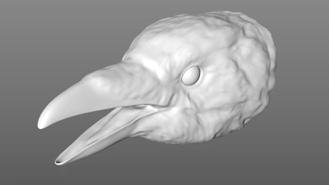 ravens head 3D Model .c4d .max .obj .3ds .fbx .stl .blend 