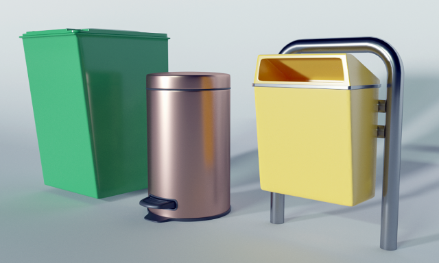 garbage bins Model 3D .c4d .max .obj .3ds .fbx .stl .blend 