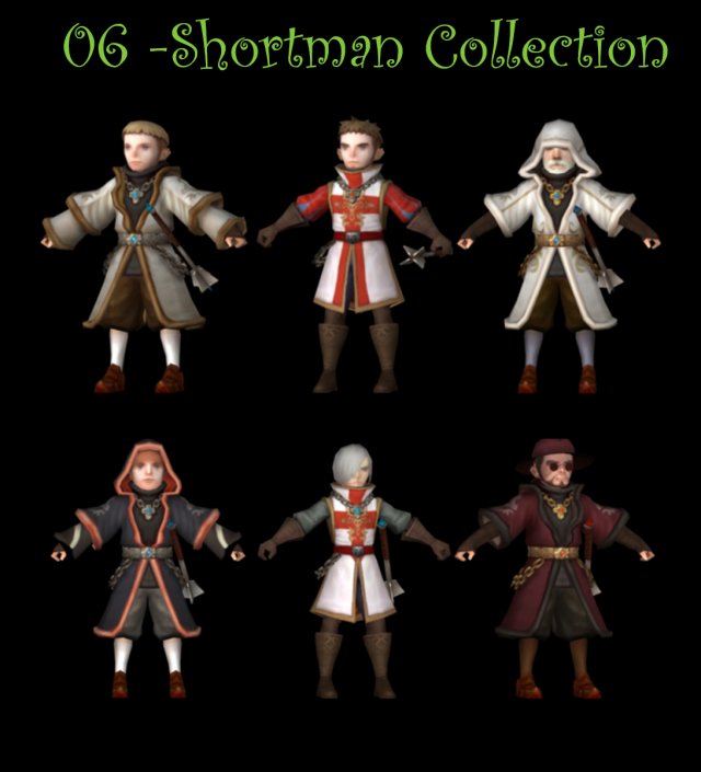 6 shortman collection Modello 3D .c4d .max .obj .3ds .fbx .stl .blend