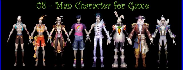 8-man character for game a 3Dモデル .c4d .max .obj .3ds .fbx .stl .blend 