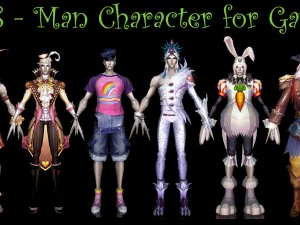 personaje de 8 hombres para el juego a Modelo 3D
