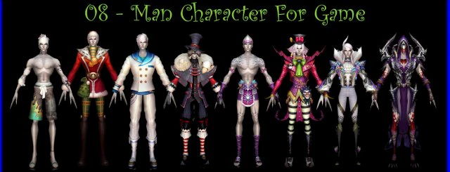 8-man character for game b 3D Model .c4d .max .obj .3ds .fbx .stl .blend 
