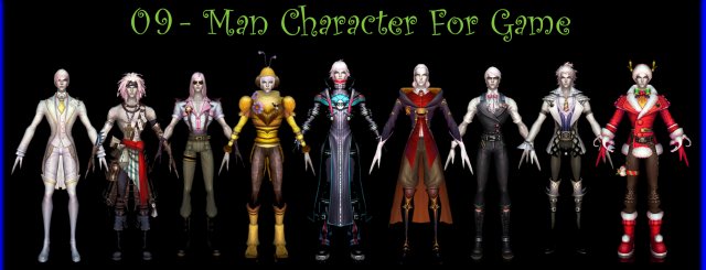 9-man character for game c 3D मॉडल .c4d .max .obj .3ds .fbx .stl .blend 